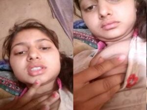 Indian beautiful girl showing her pink
