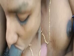 South Indian girl giving blowjob in