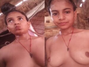 cute village girl nude bath wet body
