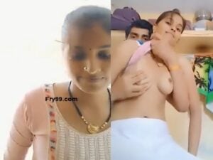 desi wife boob press and hardcore fucking viral