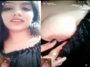 cute Chamet girl showing boobs on private live