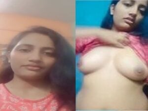 sharp nose girl showing her untouched big