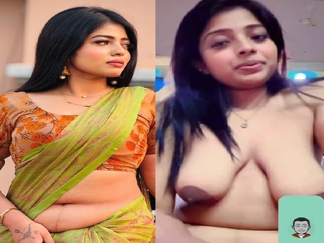 Bengali girl licking boobs with video call to