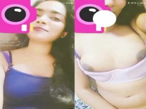 Chamet girl shy naked boobs and pussy showing for