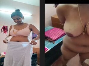Tamil wife opening towel in front of secret
