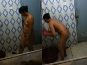 cute small boobs bhabhi taking naked bath viral