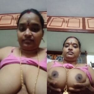 Tamil chubby wife boobs showing for secret lover viral
