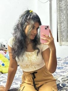 cute Srilankan girl topless round boobs