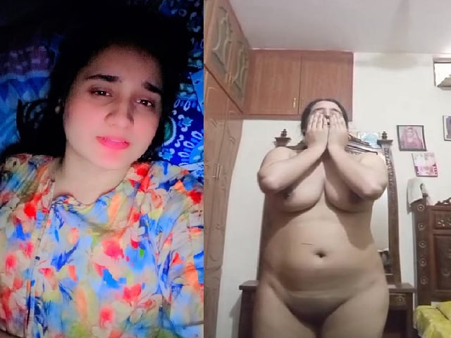 long hair wife shows naked body curves in