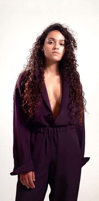 slim modeling girl nude posing for profile