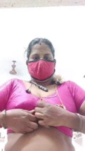 Tamil aunty stripping blouse and naked before