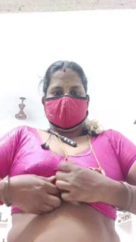 Tamil aunty stripping blouse and naked before